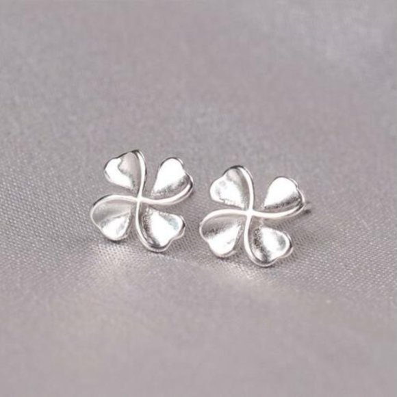 Jewelry - NWOT 925 Sterling Silver Four Leaf Clover Studs